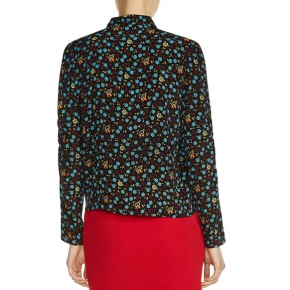 Maje Floral Print Ladder-Seam Snap Button Shirt Women’s Size 1/ Small - Picture 5 of 12